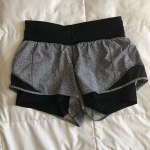 Lululemon Black and White Running Shorts